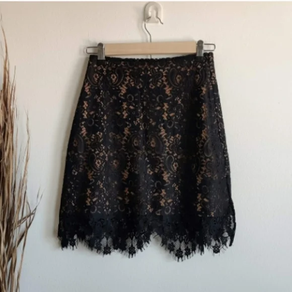 π€ FOR LOVE & LEMONS - "Vika" Black Lace Mini Skirt NWT π€ - Picture 11 of 13
